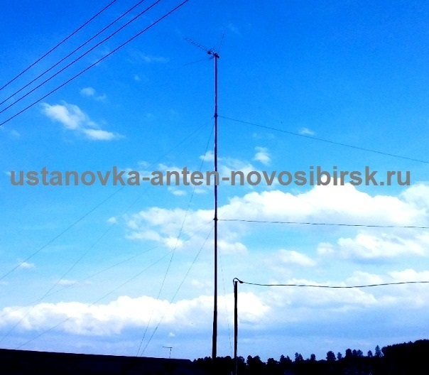 Эфирная антенна на мачту высотой 10 метров установленна в дачном обществе Ключи-4