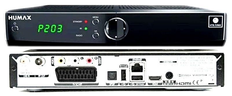 Спутниковый ресивер Humax VAHD-3100 S рекомендован компанией НТВ ПЛЮС для просмотра каналов спутникового вещания, в том чистле и в формате высокой чёткости. Ресивер имеет небольшие габариты, выполнен в чёрном цвете, что позволеят вписаться в, практически, любой интерьер. Работает Humax VAHD-3100 S тихо и за счёт выносного блока питания практически не нагревается. Если сравнить с конкурентными моделями, сразу ометим качество изображения, тут разработчики из Южной Кореи не подвели. Каналы формата высокой чёткости ресивер передаёт очень реалестично.       За откидной крышкой на передней панели ресивера Humax VAHD-3100 S спрятан разъём для карты Viccess. Примечательным фактом является то, что ресивер поддерживает карты НТВ Плюс как старого mpeg-2, так и нового образца mpeg-4. Humax VAHD-3100 S поддерживает все пакеты НТВ Плюс. Вы можете подключить как пакет "Стартовый" или "Лайт Запад", так и любой из оставшихся 12-ти пакетов. Можно объеденить всё в "Лайт и все пакеты".       Передняя панель ресивера Humax VAHD-3100 располагает кнопками вкл./выкл. ресивера, переключения каналов, регулирования громкости. Есть кнопки Menu и ОК, благодаря  которым можно производить настройку без пульта. Светодиодные индикаторы загораются соответственно выбранному режиму STANDBY, TV или RADIO.
